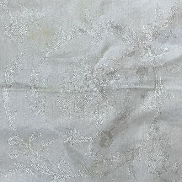 Vintage Set 8 Linen Napkins Cream w/ Yellow Boarder Embroidered Red Rose 14x13 - Picture 3 of 12